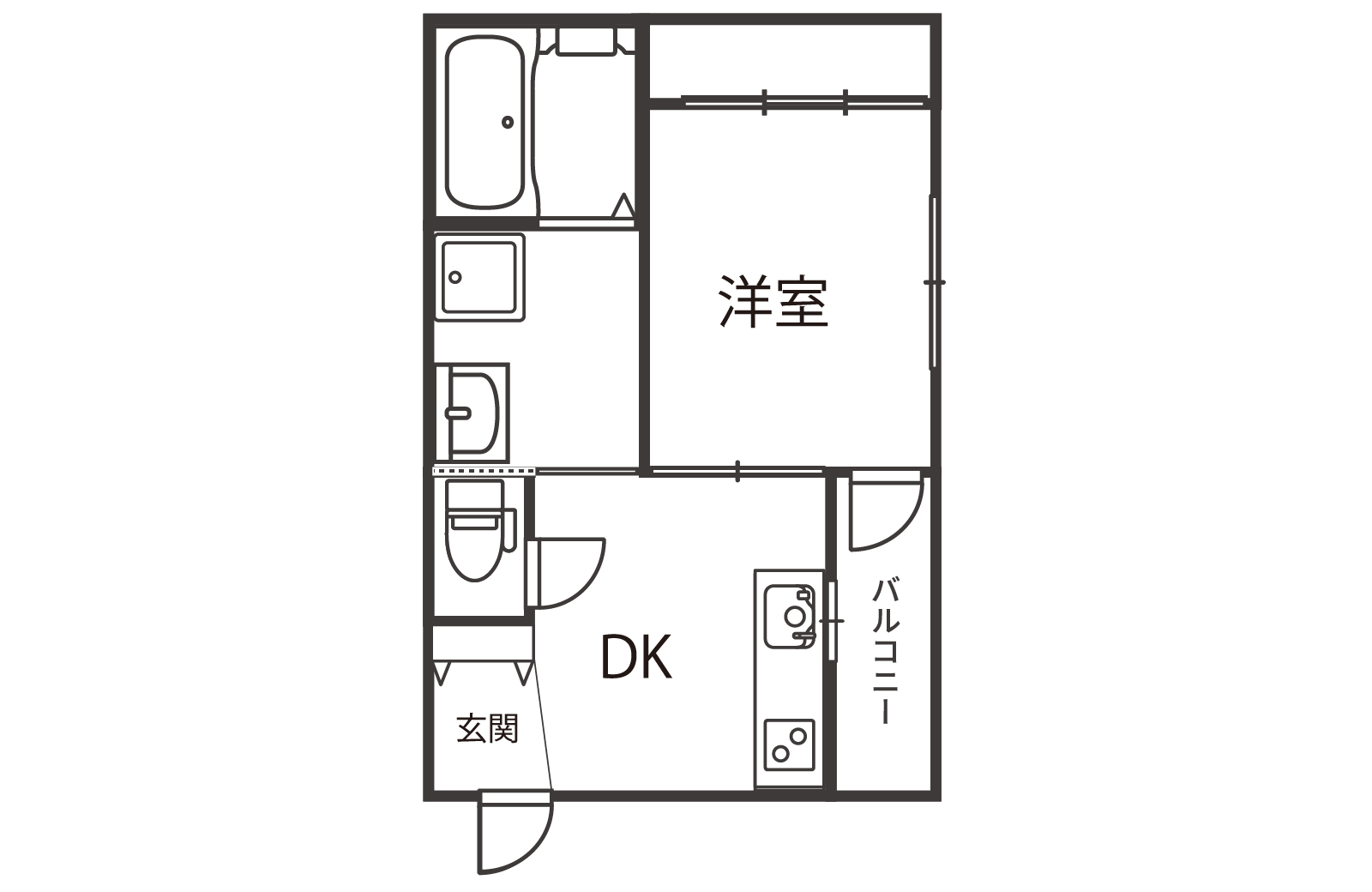 ワンディーケー1DK間取り図
