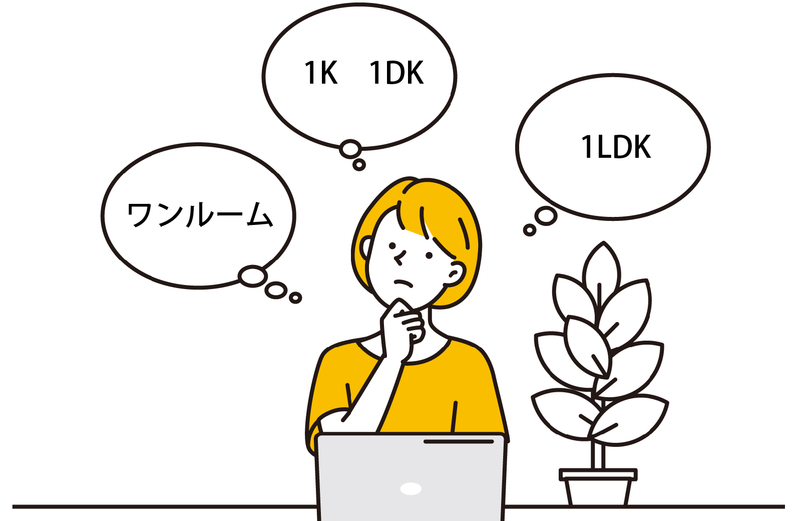 間取り悩む画像